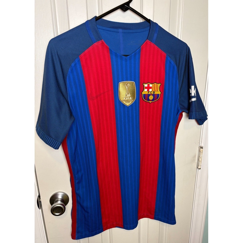 Nike FC Barcelona 2015 Home Dri-Fit Jersey M Blue Red *CUSTOM Adrian